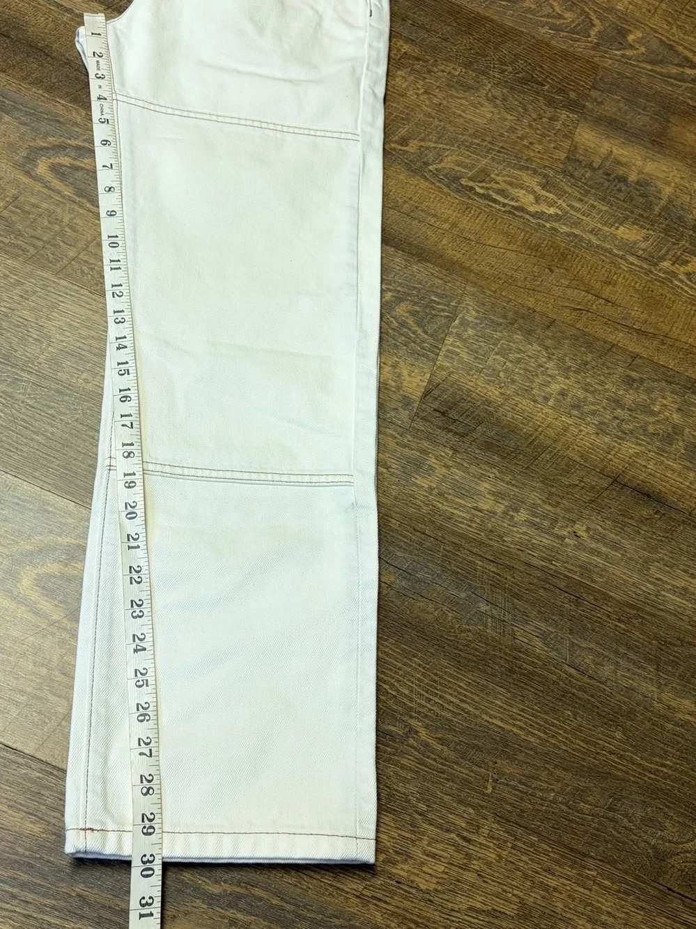 NEW Karl Lagerfeld Contrast Stitch Carpenter Natural Denim Pant Men 30X30 Cotton